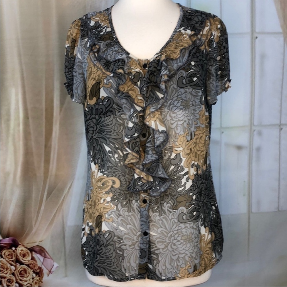 EAST 5th Sheer Short Sleeved Blouse L P